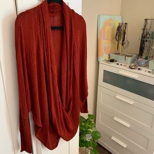 ANTHROPOLOGIE ⛵️flowy cozy rust color wrap sweater